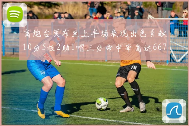 高炮台莫布里上半场表现出色贡献10分5板2助1帽三分命中率高达667